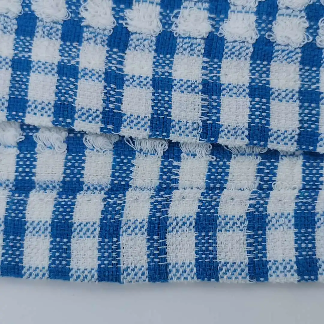 
Blue And White Checkered 100%Cotton Terry Cheap Bulk Kitchen and Tea Towel 
