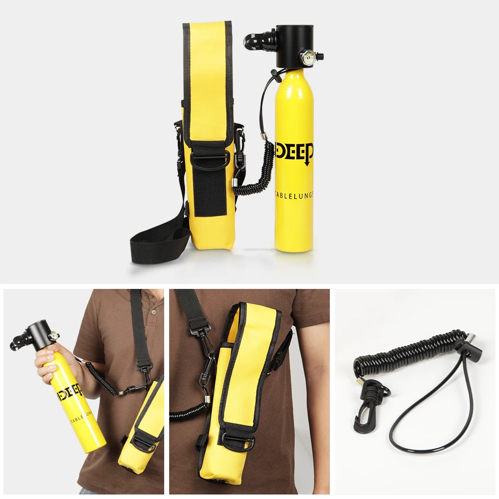 DIDEEP Portable 0.5L Mini Scuba Air Tank Full Set Diving Equipment