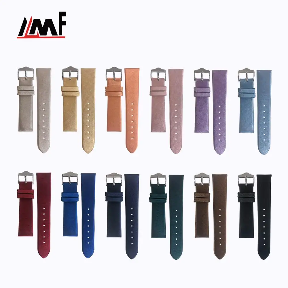 New Design Lightweight coffee Popular Design 16Mm Satin Leather Accessories Watch Strap For Wrist Watch
