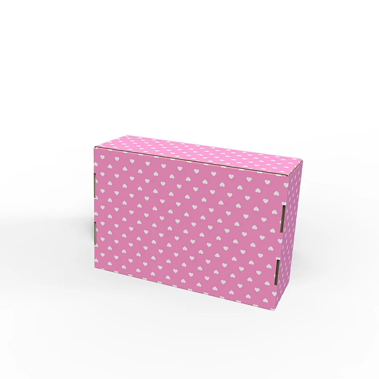 
Wholesale corrugated luxury paper pink cosmetics skin sare gift shipping mailer box custom logo for packing 