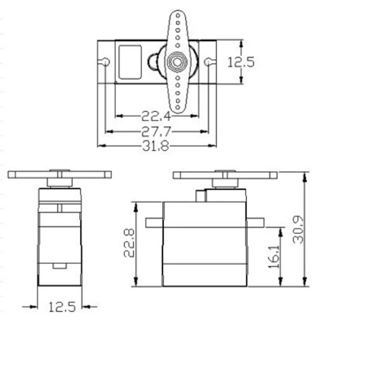 Feetech FT90M 2 кг сервопривод для OEM 4DOF механический робот-манипулятор 2WD автомобильный обучающий комплект Arduino Роботизированный сервопривода