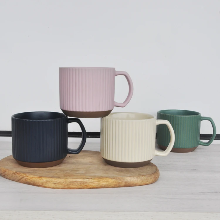 color clay embossed ceramic coffee mug tea cup milk mugs
