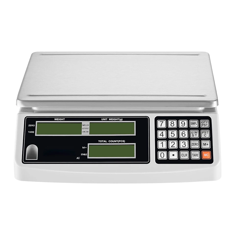 CX-ACS30 30kg Digital Industrial Counting Scale, 1g Precision, g/kg/lb, 3 LCDs for Parts, Coins, Jewelry & Kitchen Inventory
