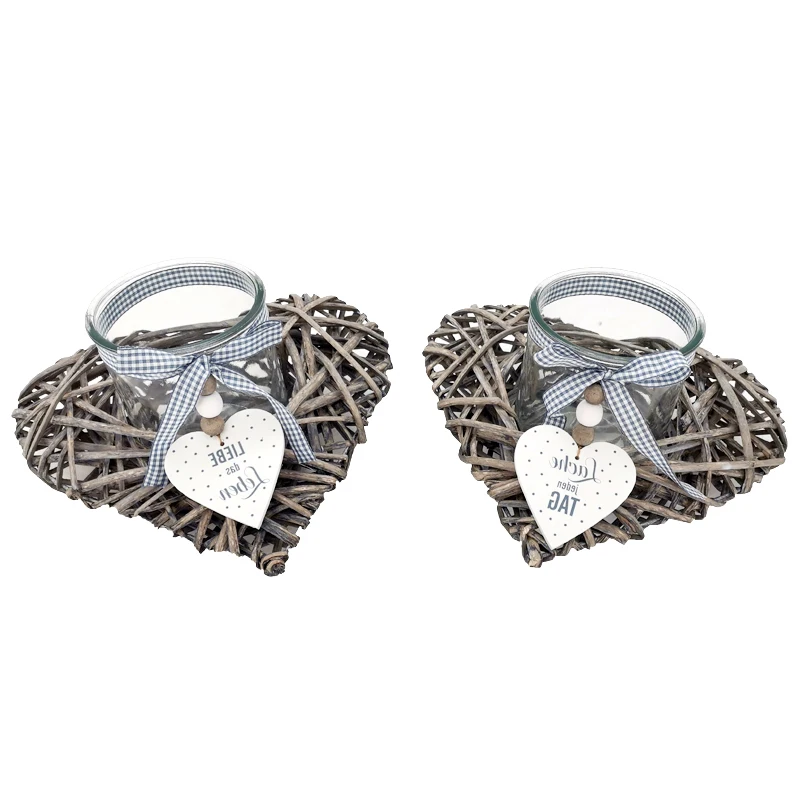 High Quality Household Handmade Wicker Heart-shaped Wooden Decoration Craft Article