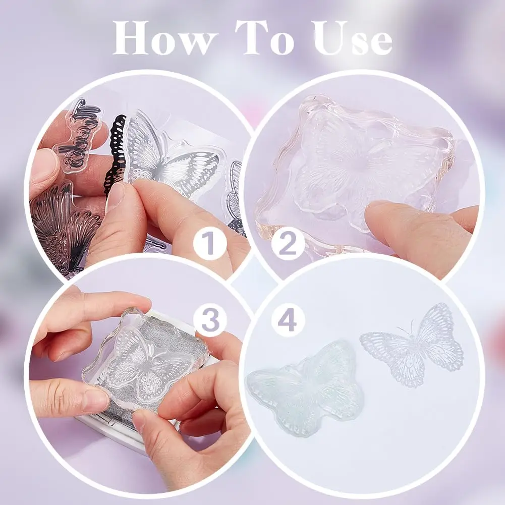Bird Butterfly Clear Stamps for Card Making Silicone Stamps flower Rubber Stamps for Scrapbooking Journaling Photo Album DIY