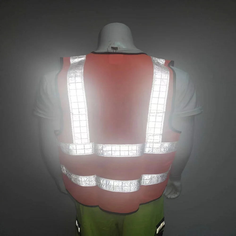 3M Safety Reflective Vest 100GSM PVC Tape CE EN20471 Hi-vis Safety Warning Construction Orange Color Vest
