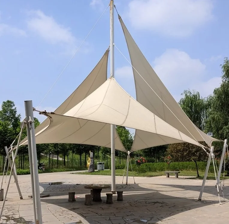 High Strength Sunshade Pvdf Ptfe Membrane Car Park Tensile Membrane Structure