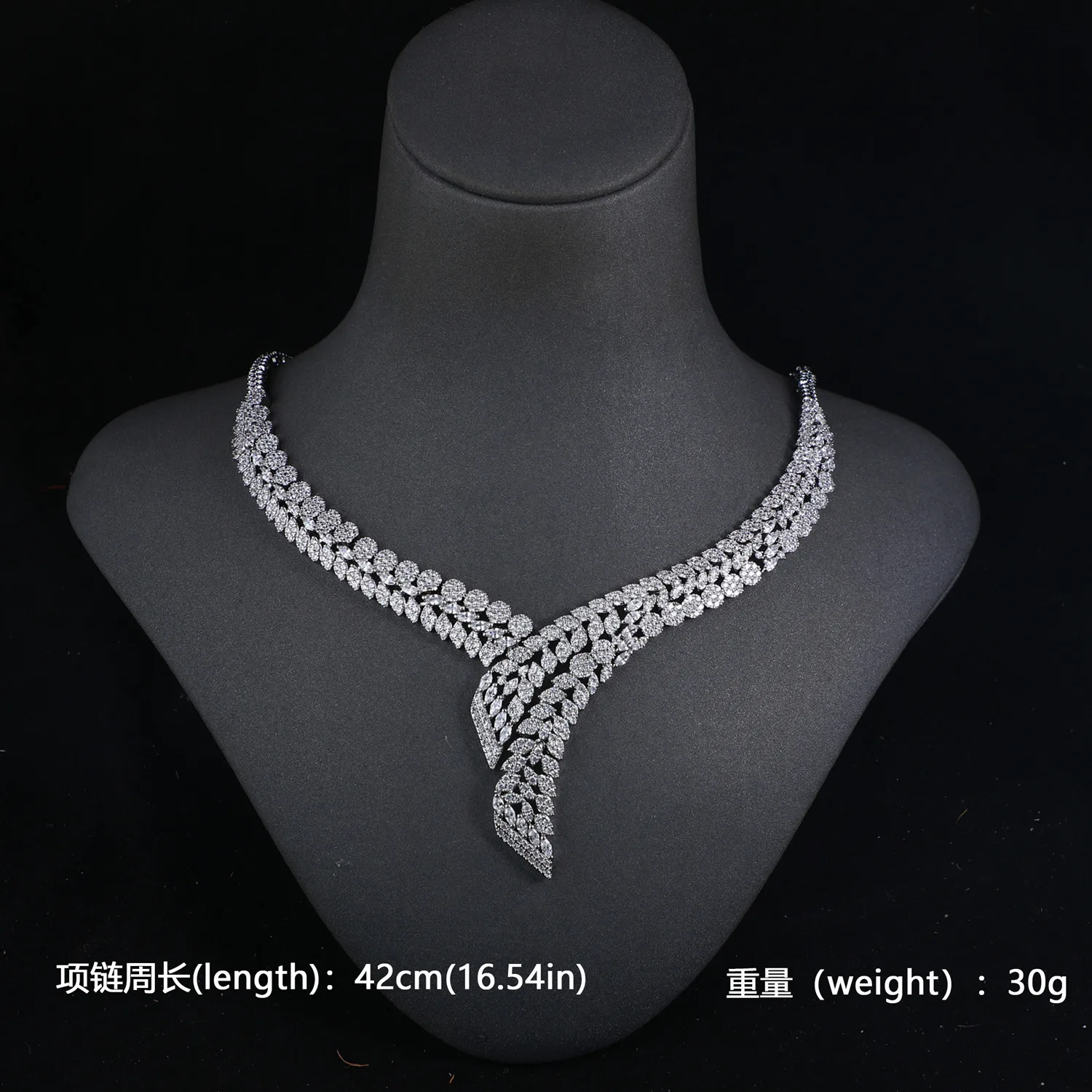 High Quality Shiny CZ Zircon Big 4Pc Jewelry Sets Luxury Necklace Set Indian Bridal Dubai Wedding Jewelry Sets