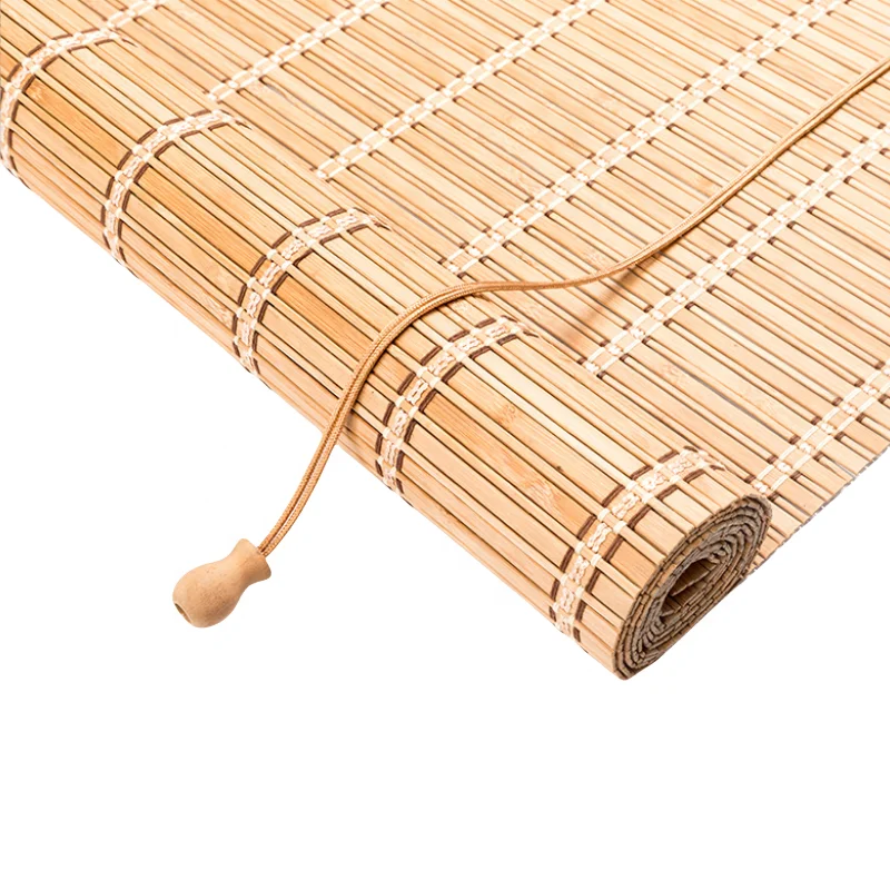 Eco-Friendly F Type Balcony Door Decorative Bamboo Sunshade Curtains French Style More Color Options Plain Rope Built-In Shading