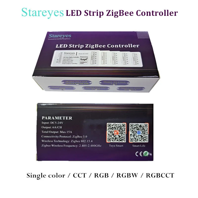 100Pcs LED Strip Smart Tuya Zigbee Controller DC5-24V Warm white CCT RGB RGBW RGBCCT LED Tape Light APP Control Zigbee Gateway