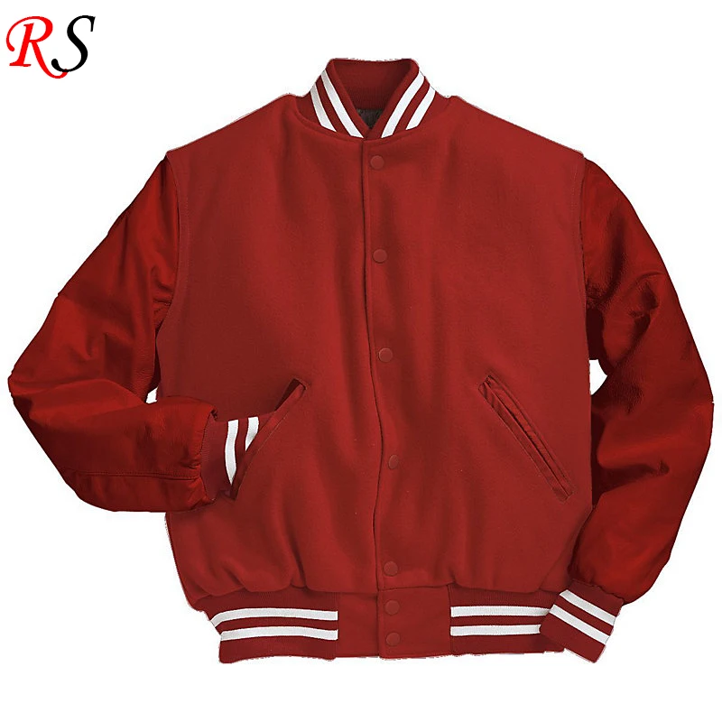 Hot Sale Wholesale High Quality Custom Logo Mens Red Winter Letterman Baseball Jackets