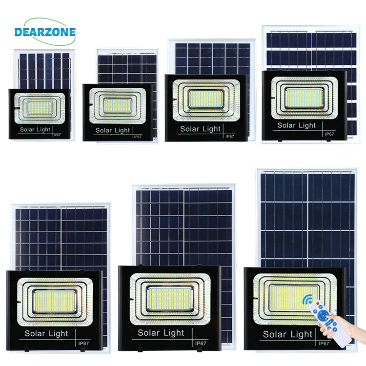 Dearzone 50w 100w 200w 300w 400w 500W solar flood light 1000w outdoor