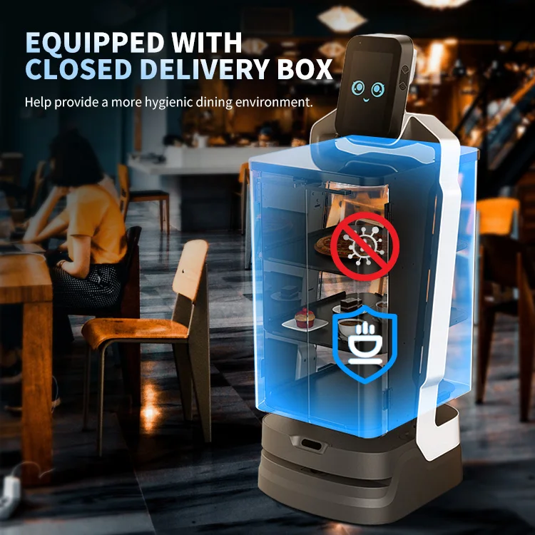 ELUEYES Robots De Servicio Para Restaurantes, Customized Automatic Restaurant Meal Delivery Robot Waiters For Serving Coffee/