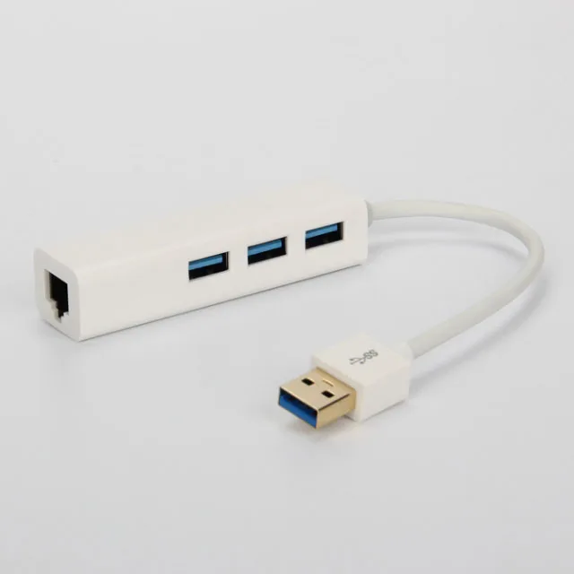 3-портовый USB-3 0 концентратор с 1 RJ45 10 / 100 1000 гигабитным Ethernet Lan проводным сетевым адаптером
