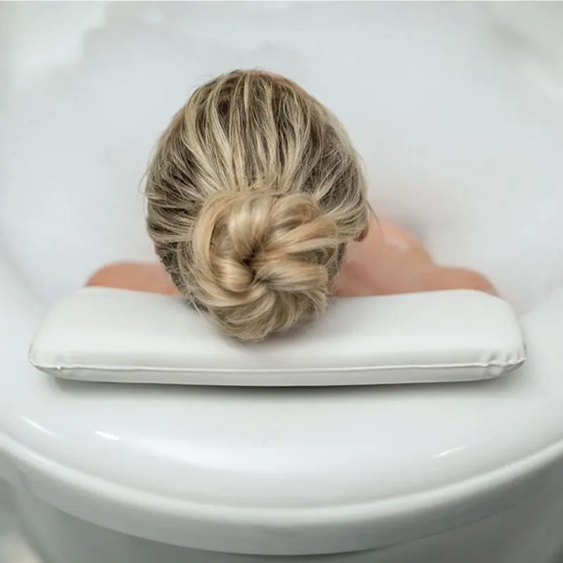 Slip Resistant Waterproof Bathtub Head and Neck Support, Relaxing Spa Cushion Accessory for Soaking Tub, Fits Curved or