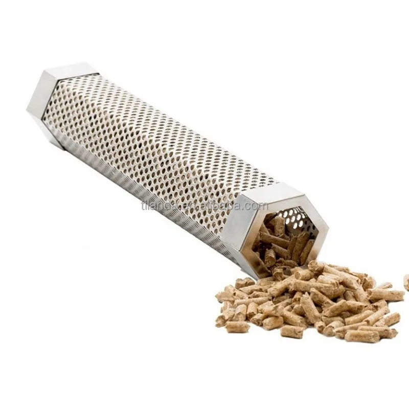 Hot Sale Food Grade Grill BBQ Accessory 6 inch 12 inch 304 Stainless Steel Hexagonal Pellet Smoker Tube