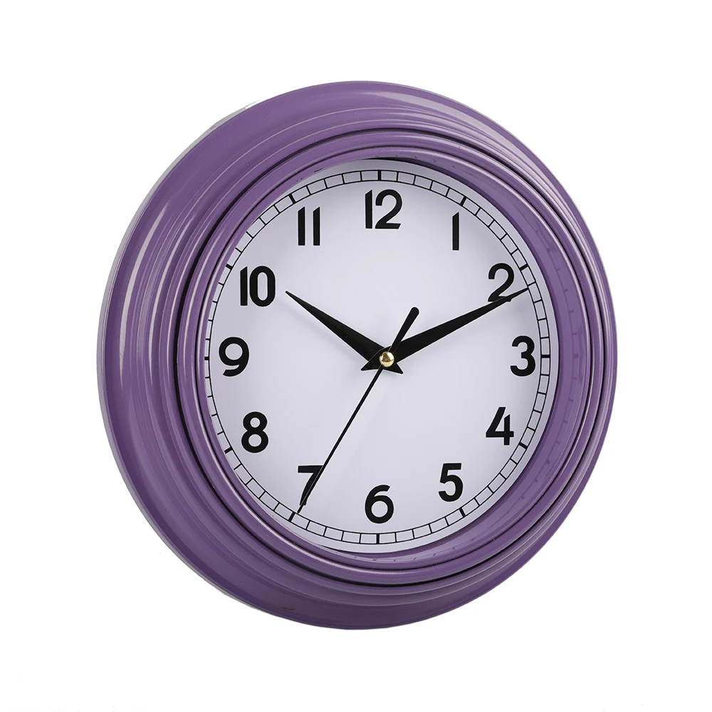 Круглые пластиковые настенные часы 9 дюймов, украшение для дома