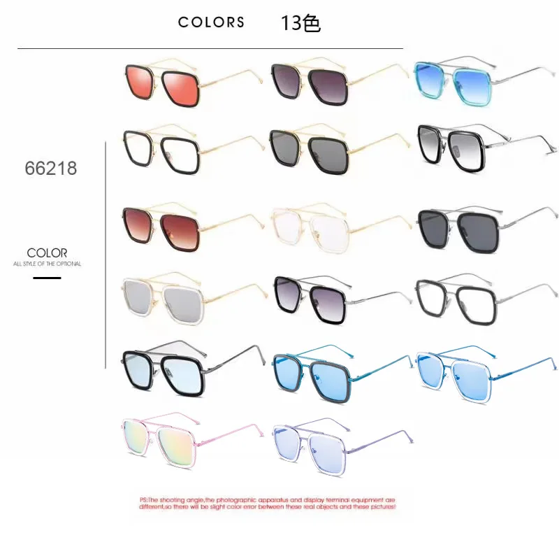 2023 Vintage Steampunk Sunglasses uv400 Blue Mens Metal Frame Square Steampunk Fashion Punk Sunglass