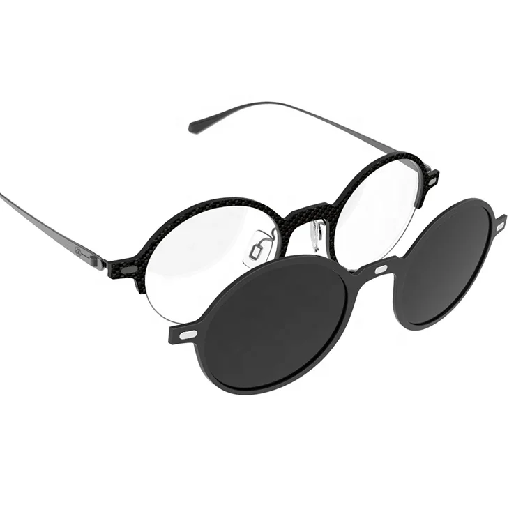 Carbon Fiber Glasses Magnet Lens Glasses with Titanium Frame Temple GK666