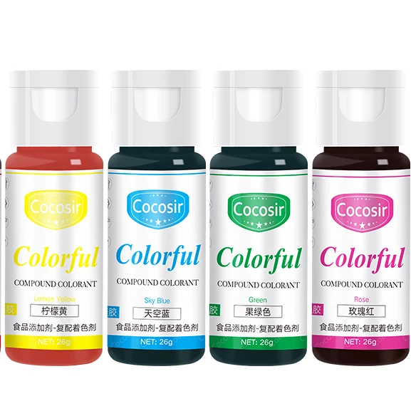 Cocosir Wholesale Factory Prices Food-Grade Pigments 26ML Food Gel Pigment For Cakes And Baking A Variety Of Coloring