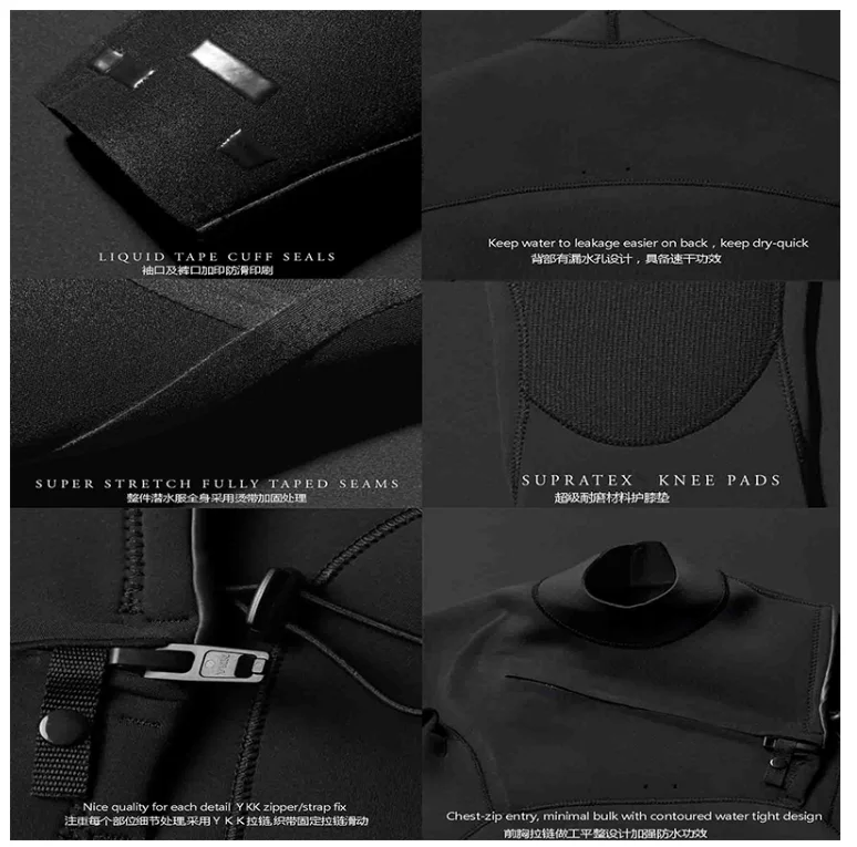 Atenovo Wetsuit Yamamoto 39 OEM Super Stretch Yamamoto Neoprene Diving Wet Suit Surfing Mens Chest Zip Wetsuit