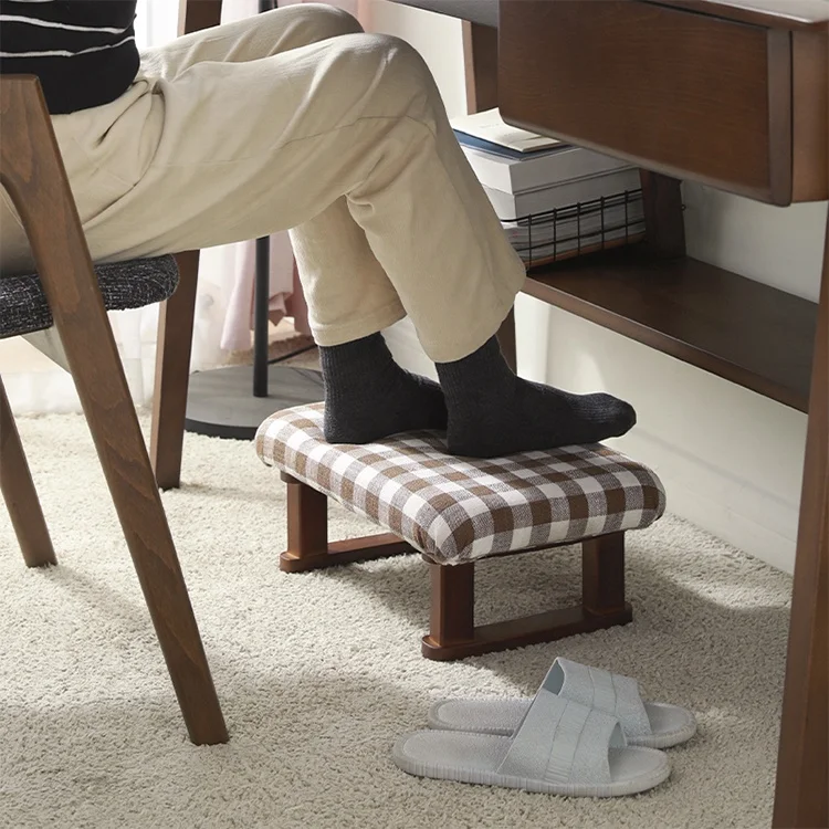 Fabric Cover Pine Furniture Foot Rest Kids Stepping Stools Beach Ottoman