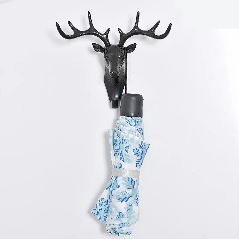 Wholesale Wall Hanging Hook Vintage Deer Head Antlers for Hanging Clothes Hat Scarf Key Deer Horns Hanger Rack Wall Decoration