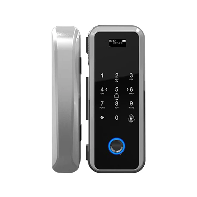 ttlock digital keypad fingerprint pad stainless electronic tempered steel glass door lock