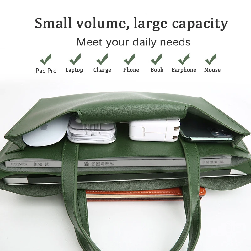 4 Pockets Soft PU Leather Laptop Bag with Custom Logo Waterproof Protector Cover Notebook Case Sleeve Protective Feature