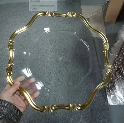 Gold rim plastic clear hot plate wedding charger plate