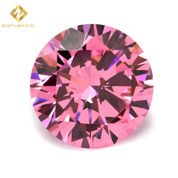 Zuanfa  loose cz stones round cut all color synthetic gemstone zircon cubic zirconia for jewelry