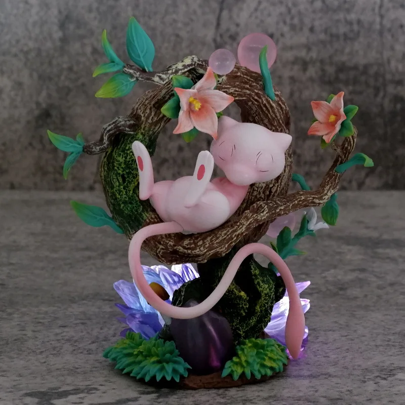 Hot selling 15cm Sleeping Mewtwo Luminous base PVC Kids Toys Statues Pokemone Anime Action Figures for Gift