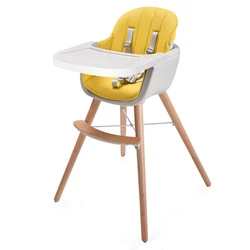kid first sitting chair wooden leg fashion design baby high chair