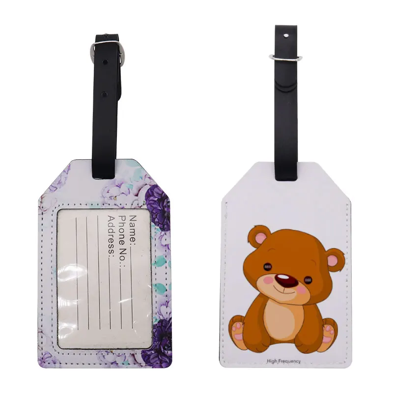 Wholesale Custom Sublimation blanks Airplane Business Card Leather Baggage Luggage Tag for Travel