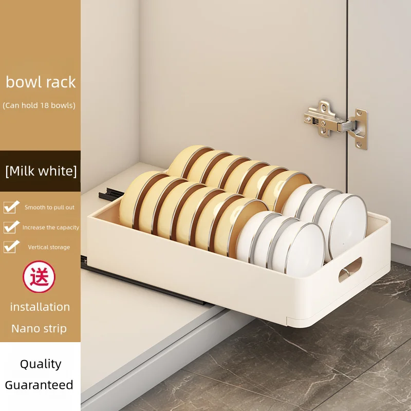 Stainless Steel Kitchen Dish Storage Rack Cabinet under sink Pull-Out Basket Drawer Tray Spice Rack Cabinet Dishes Organizer