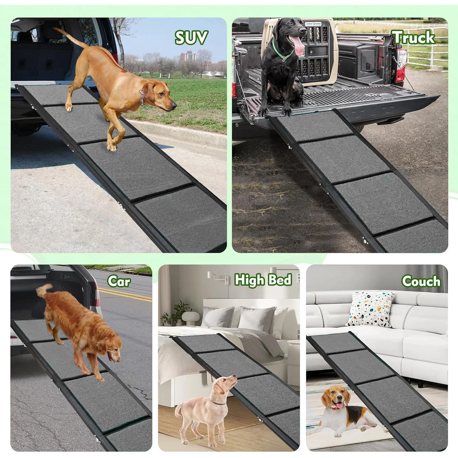 CANBO High Quality Outdoor Adjustable Ramp Pet Dog Stairs Lightweight Aluminum Dog Steps for Truck