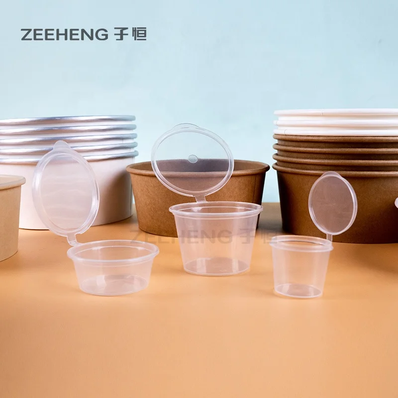 Free samples transparent disposable sauce plastic cup sizes