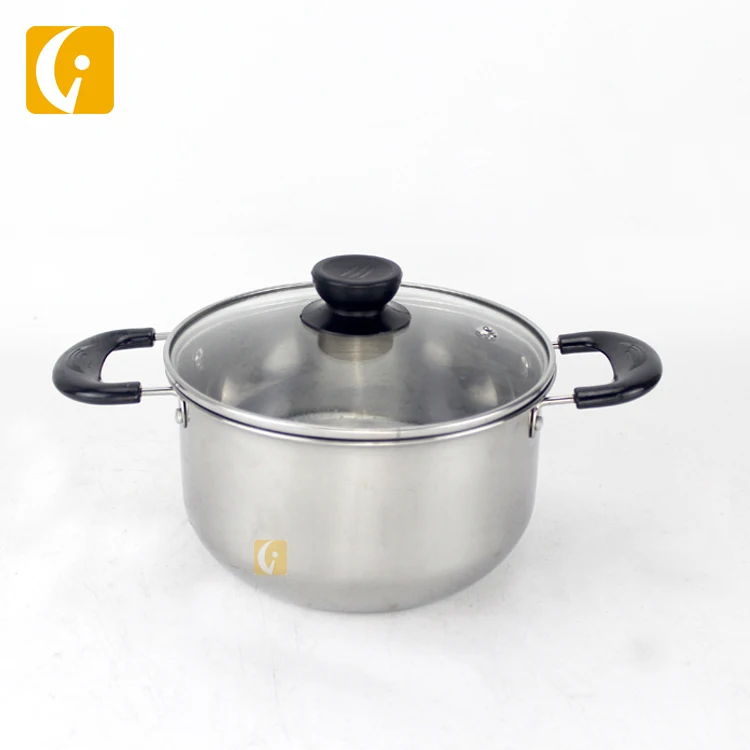 Cheap price factory soup pot metal stainless steel stock pot single bottom kitchen cooking pot