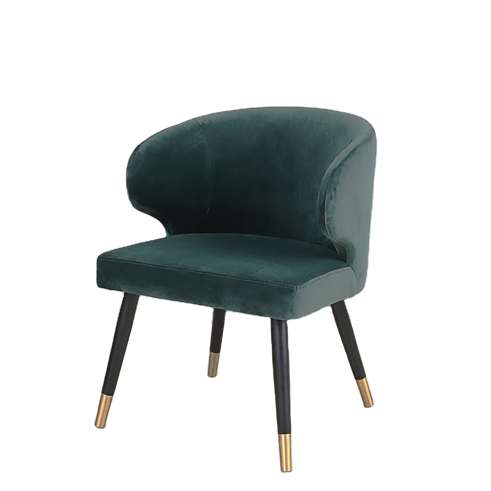 Современный Роскошный дизайнерский стул с подлокотниками для ресторана, бархатный обеденный стул с железными/деревянными ножками