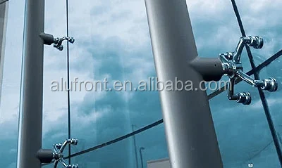 Commercial building glass window walls panels Spider Structural curtain wall Foshan