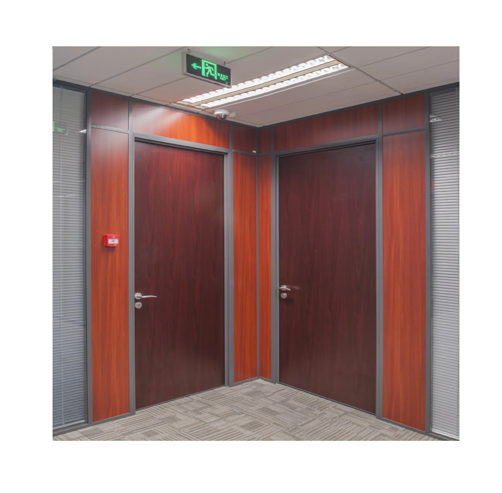 Low Price Aluminium Frame Tempered Glass Partition Soundproof