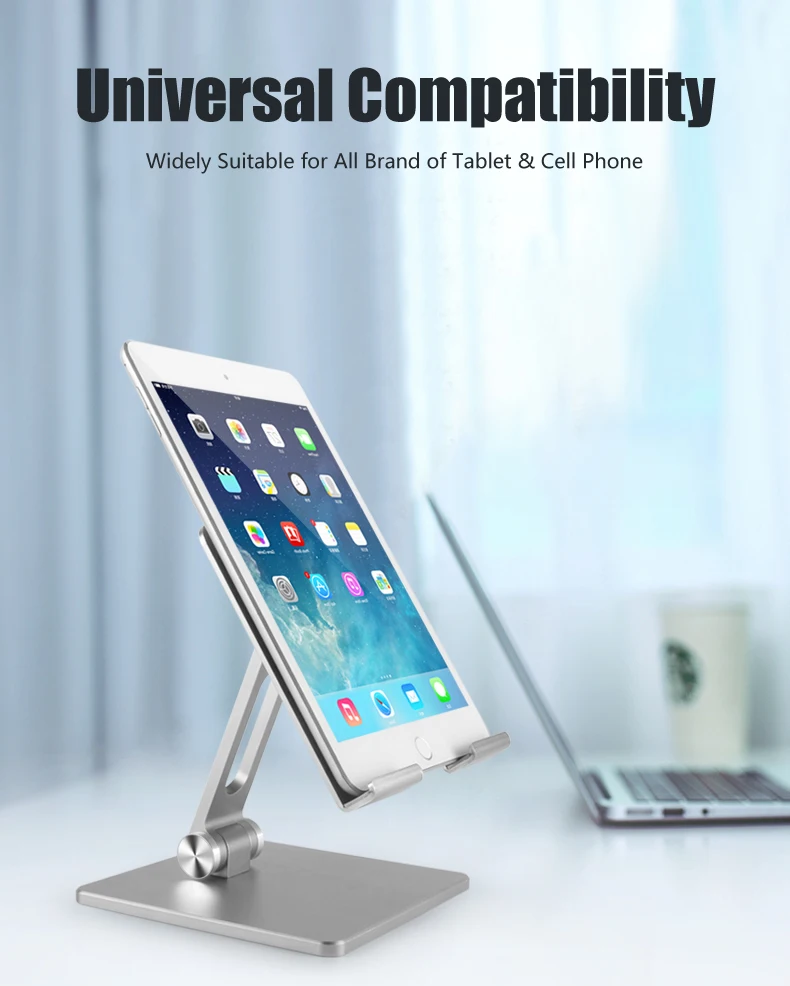 Aluminum Alloy Desk Fold Holder Stand Adjustable Desktop Tablet Holder Universal Table Cell Phone Stand For iPhone iPad Xiaomi
