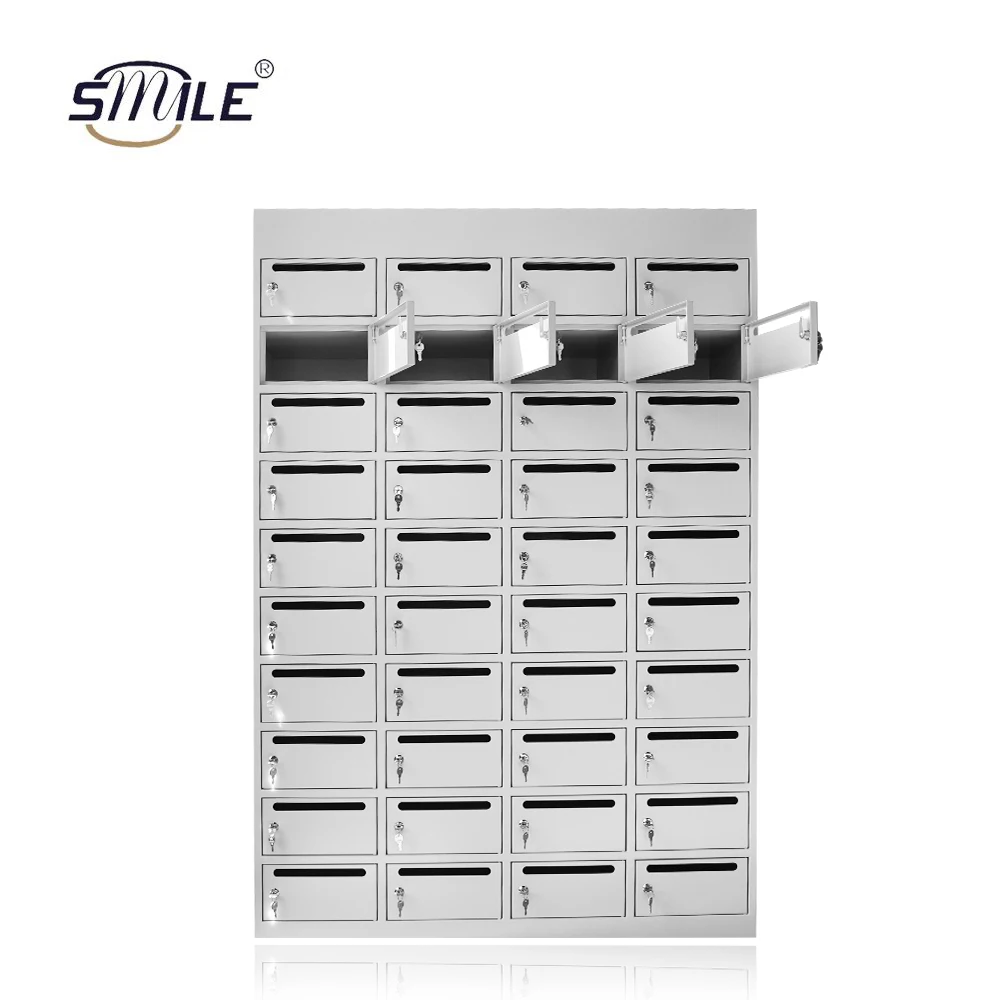 SMILE Outdoor Wall Mounted Metal Mailboxes Door Post Box Commercial Mailboxes Drop Box Unit Locking Package