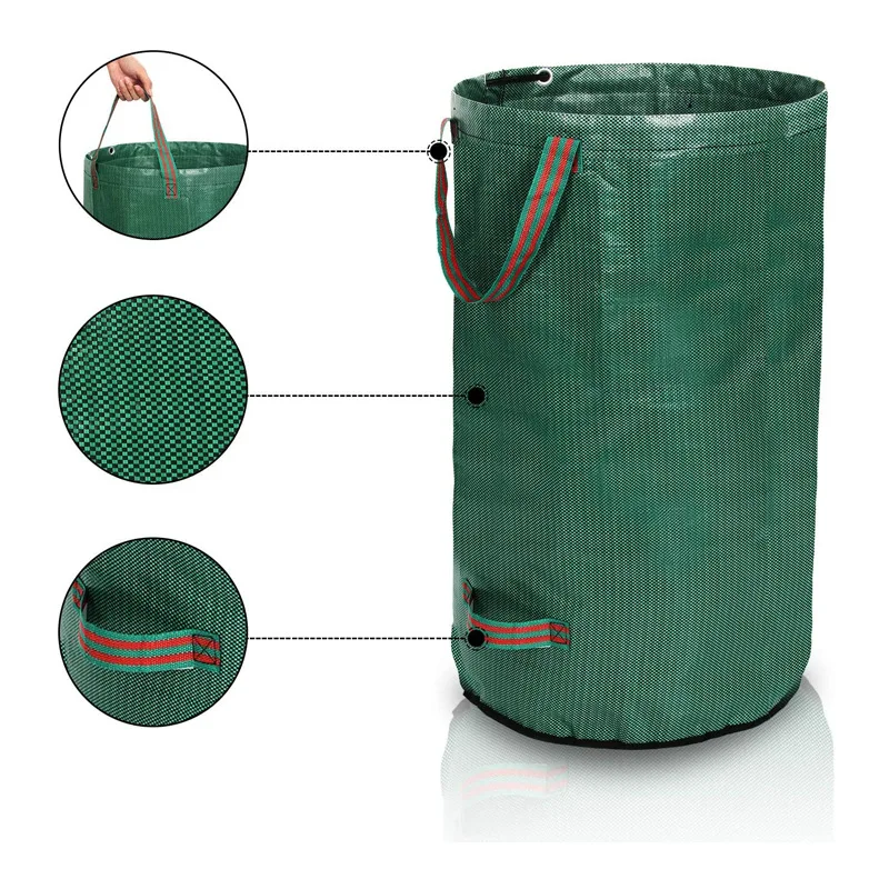 Outside Leaf Trash Bags 272l Reusable Collapsible Waterproof Recycle Garden Waste Leaf Bag