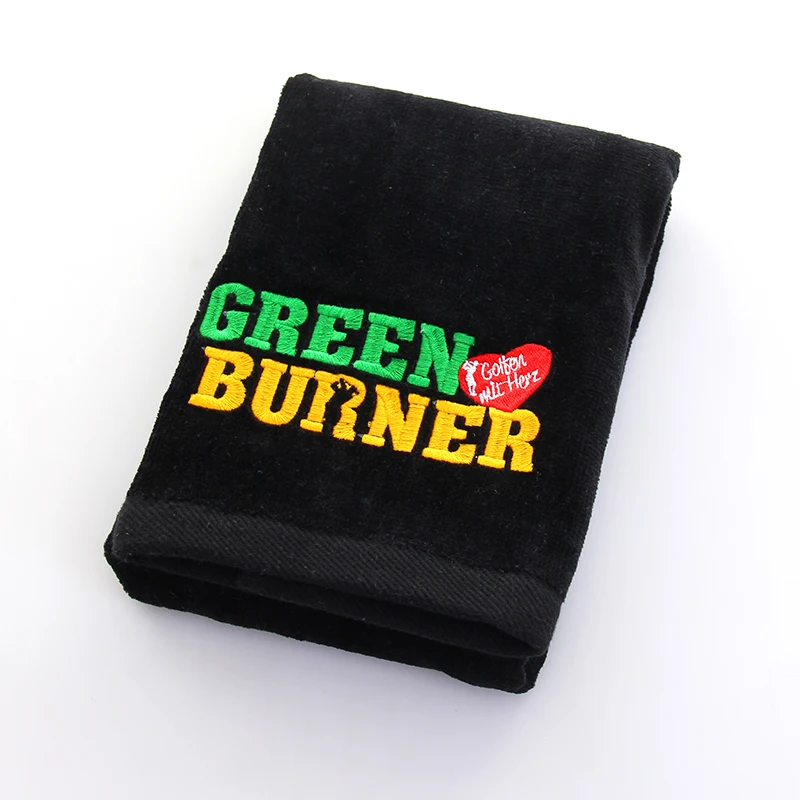 Пользовательское компьютеризированное вышитое полотенце для рук, полотенце для гольфа с логотипом и крючком, Хлопковое полотенце для гольфа