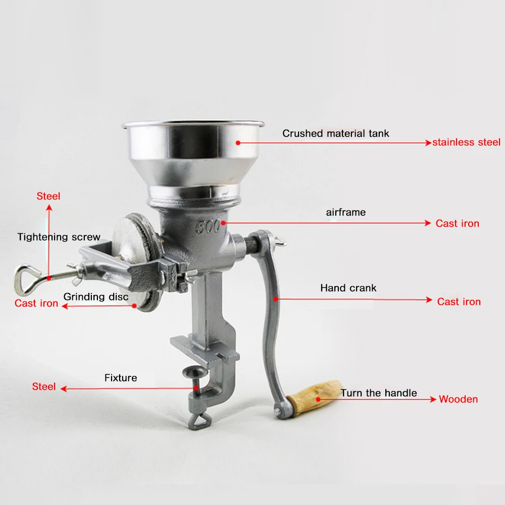  Chili powder making machine manual home use cast iron grinding hand operating grain mill