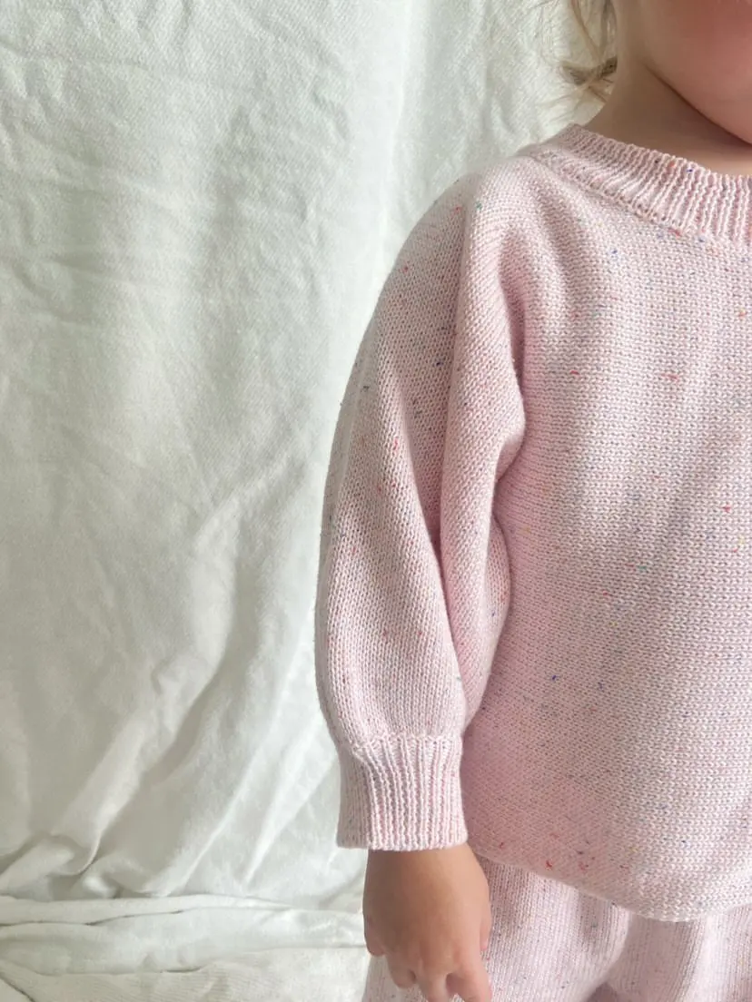 2023 Casual Spring Girls Sweater Speckled Knitting Kids Clothing Girls Clothing Sets Oversized Baby Knit