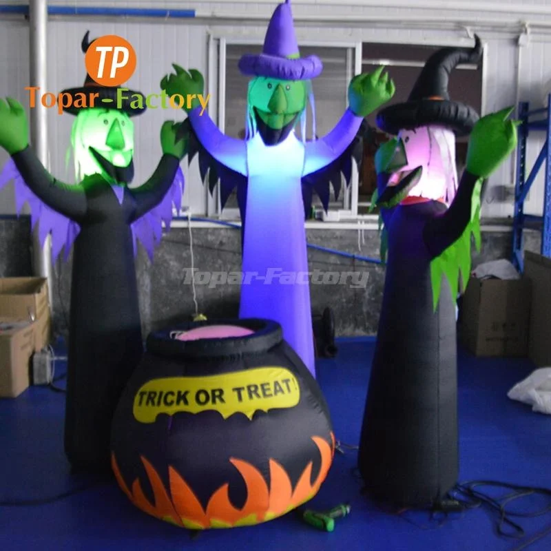 Giant Inflatable 12Ft 9 Feet Witch Decoration Costumes Outdoor Pump Halloween Animated Inflatable For Adults