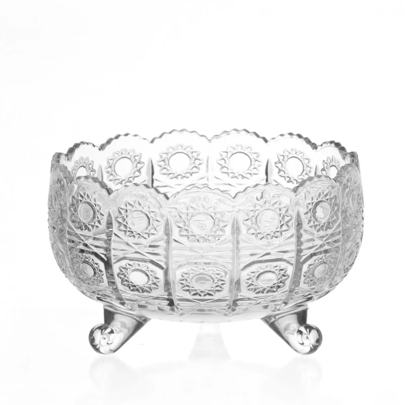 amazon top seller ice cream bowls serving salad fruit bowl Sunflower crystal glass mixing bowl set of 7 jars with lid