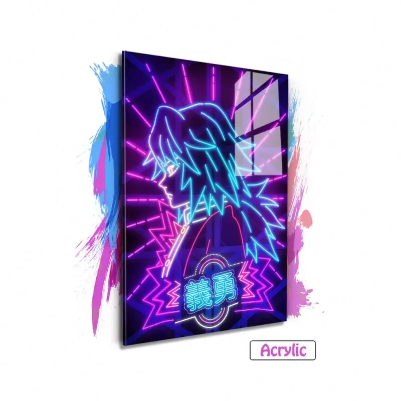 HD acrylic neon  wall art Printing Kakashi Jujutsu Kaisen Attack On Titan Demon Slayer Anime Poster Set